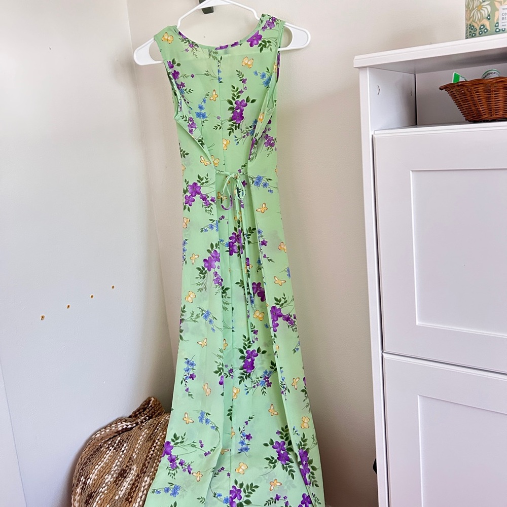 Floral Green Maxi Dress